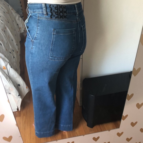 Cop Copine Stanly high waist wide leg cropped jean sz 36 - Picture 6 of 13